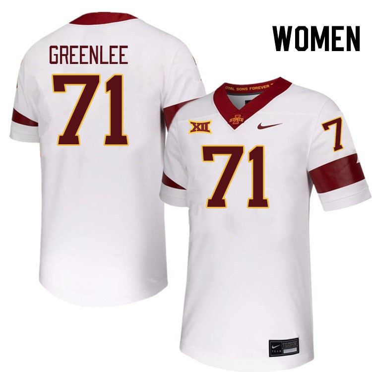 Women #71 Gabe Greenlee Iowa State Cyclones College Football Jerseys Stitched-White